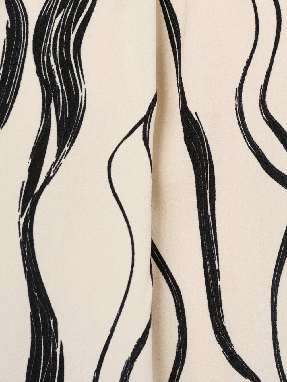 Adrianna Papell Ivory & Black Abstract Brush Tie-Neck Blouse | Small - Picture 6 of 14